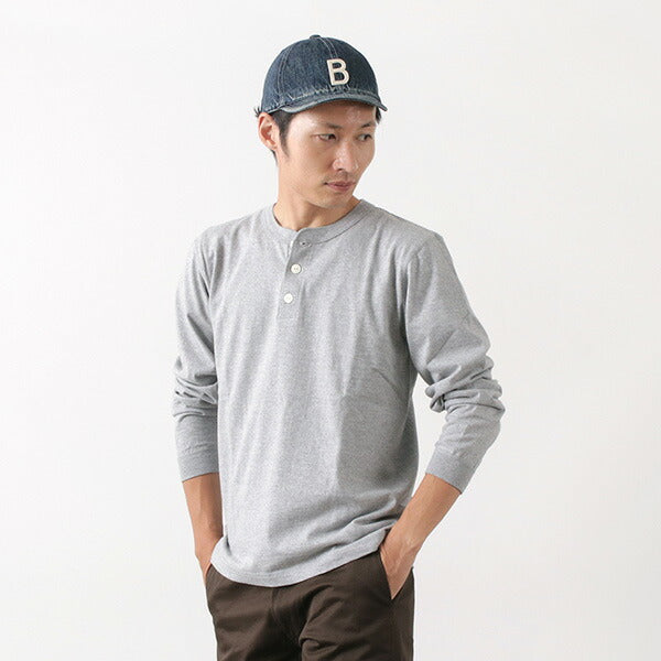 BARNS / COZUN Knit Vintage Long Sleeve Henry Neck T-Shirt