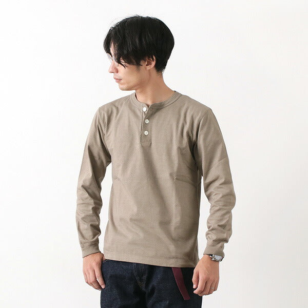 BARNS / COZUN Knit Vintage Long Sleeve Henry Neck T-Shirt