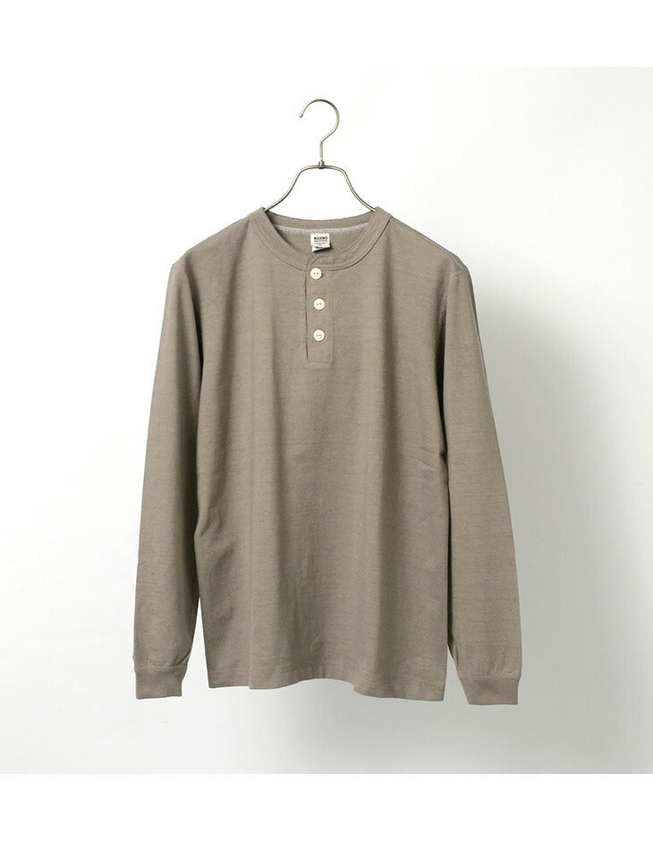 BARNS / COZUN Knit Vintage Long Sleeve Henry Neck T-Shirt