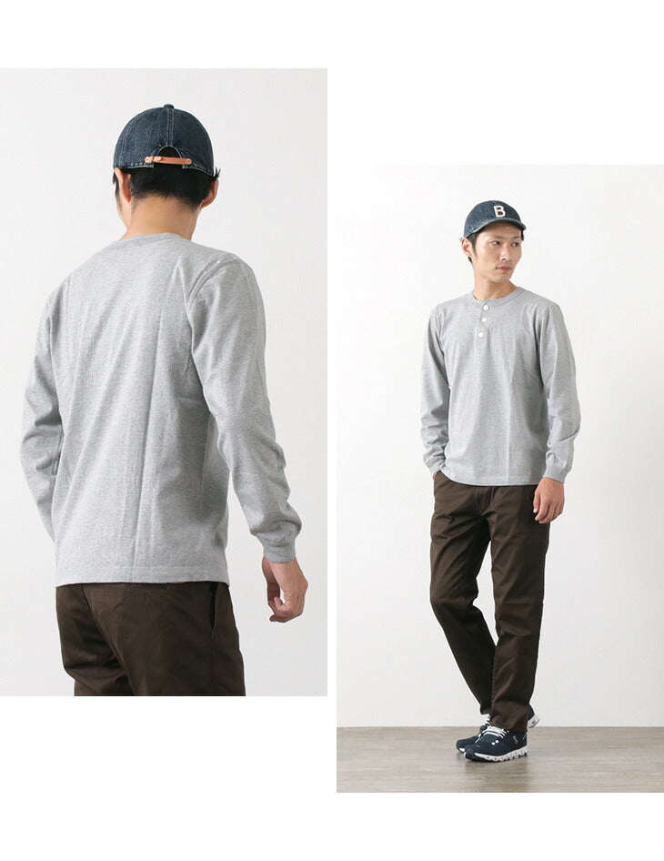 BARNS / COZUN Knit Vintage Long Sleeve Henry Neck T-Shirt