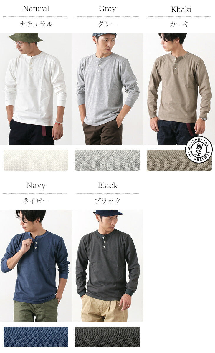 BARNS / COZUN Knit Vintage Long Sleeve Henry Neck T-Shirt