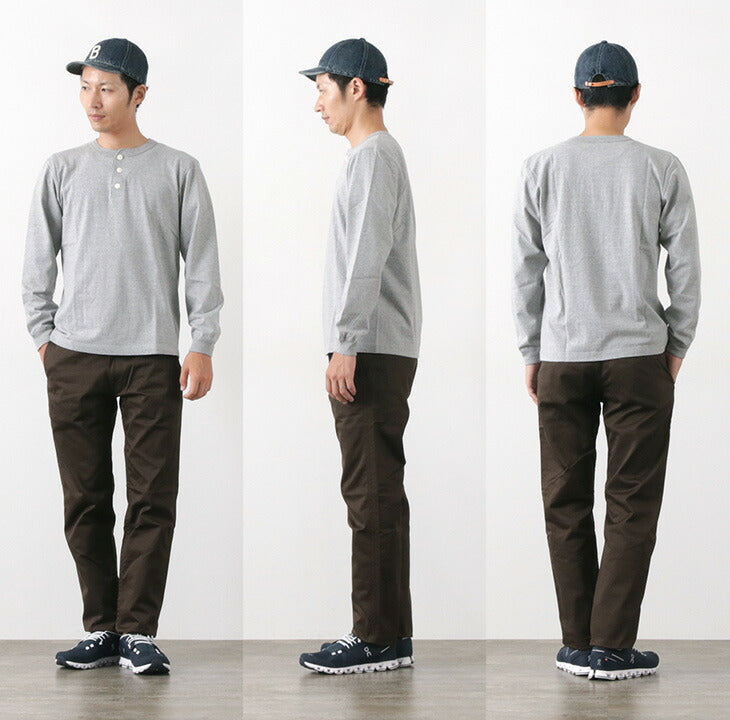 BARNS / COZUN Knit Vintage Long Sleeve Henry Neck T-Shirt