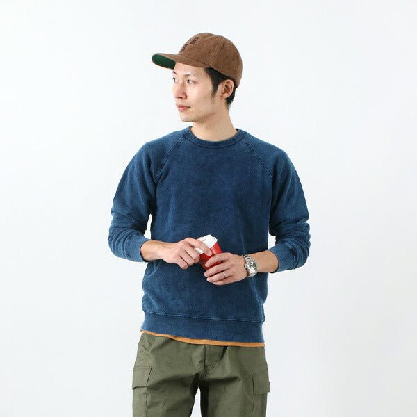 GOOD ON / GOBW101 IS Indigo Raglan Crew Sweatshirt