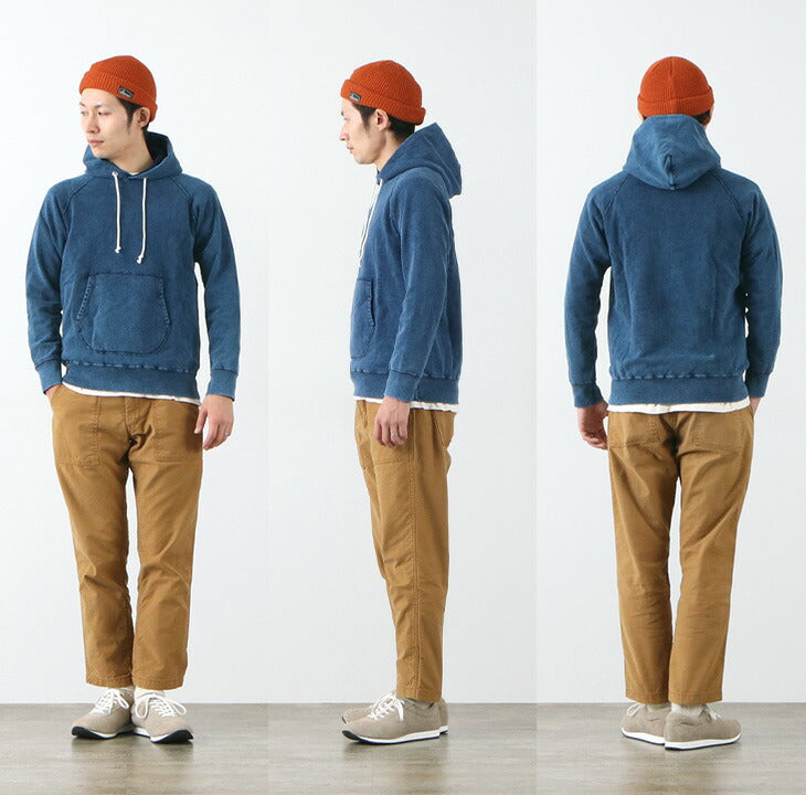 GOOD ON / GOBW1203 IS Indigo Raglan Pullover Hooded Sweatshirt