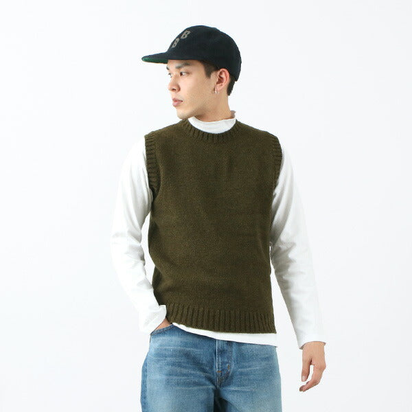 SOGLIA / LANDNOAH British Wool Crew Neck Knited Gilet