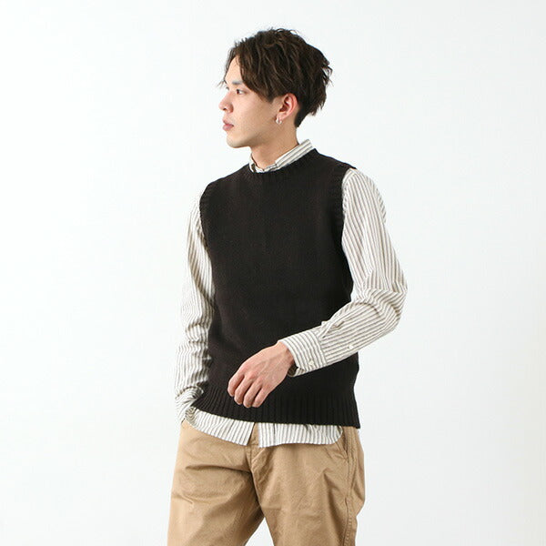 SOGLIA / LANDNOAH British Wool Crew Neck Knitted Vest