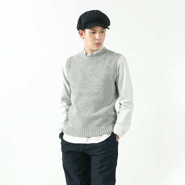 SOGLIA / LANDNOAH British Wool Crew Neck Knited Gilet