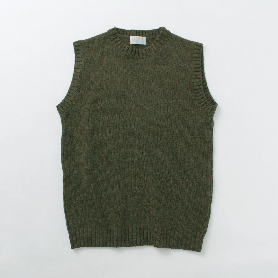 SOGLIA / Landnoah British Wool Crew Neck Knit Vest