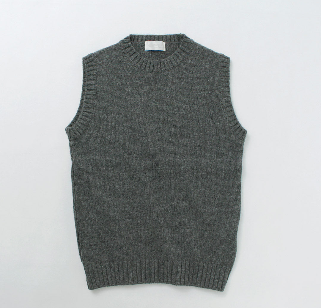 SOGLIA / Landnoah British Wool Crew Neck Knit Vest