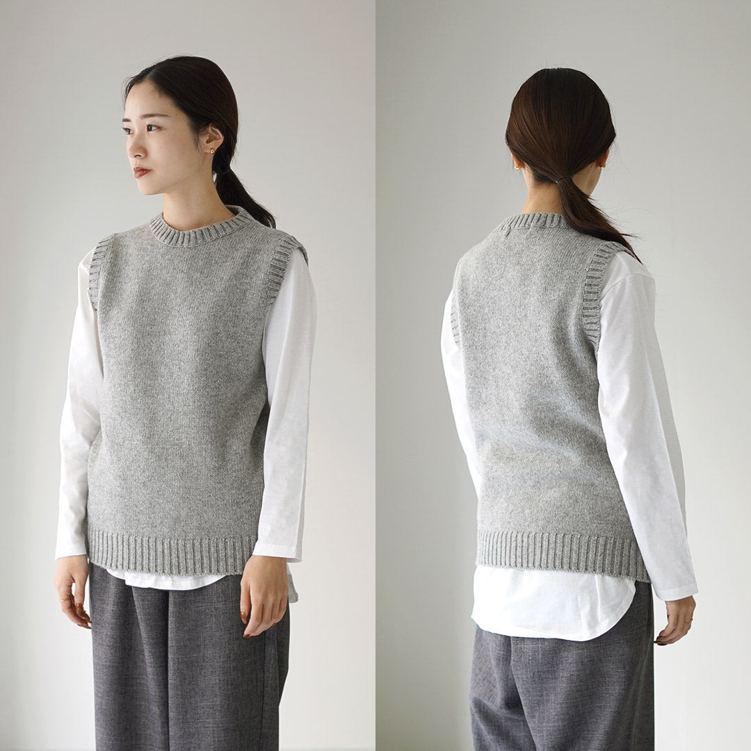 SOGLIA / Landnoah British Wool Crew Neck Knit Vest