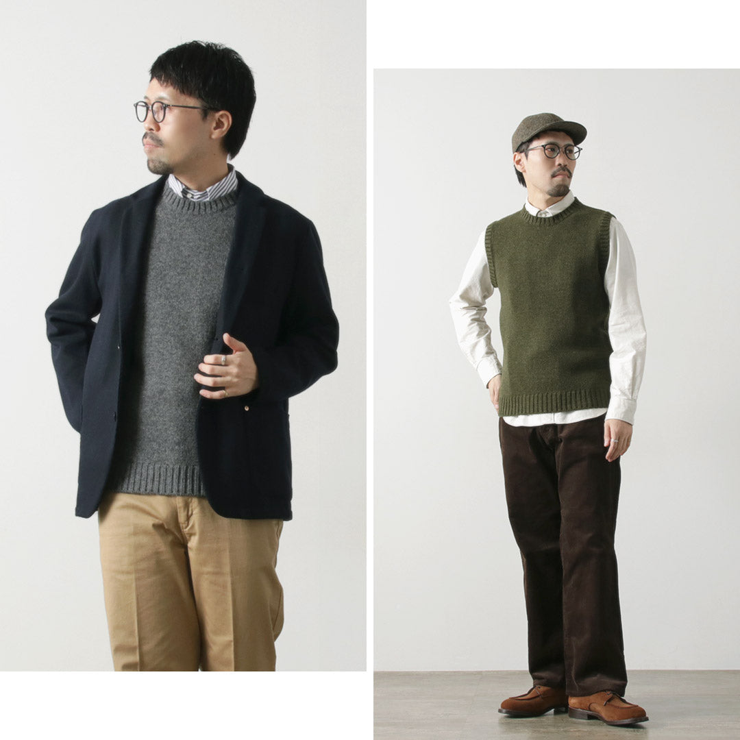 SOGLIA / Landnoah British Wool Crew Neck Knit Vest