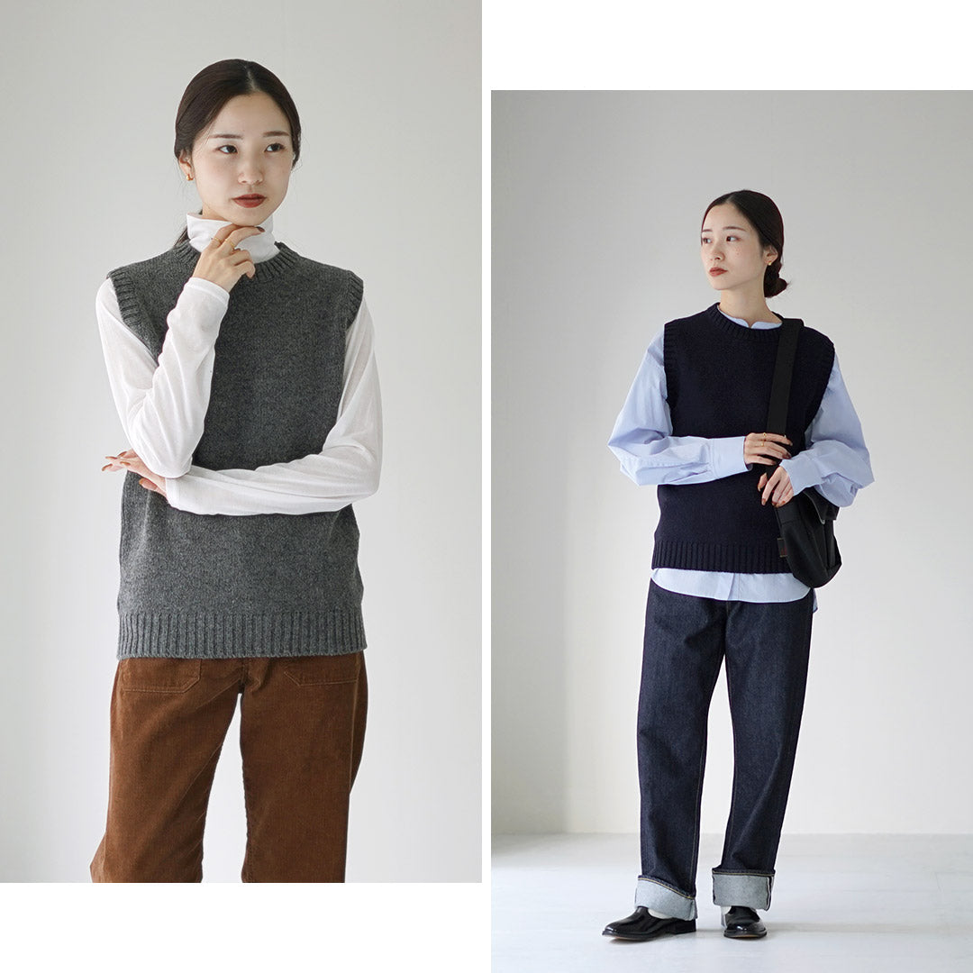 SOGLIA / Landnoah British Wool Crew Neck Knit Vest