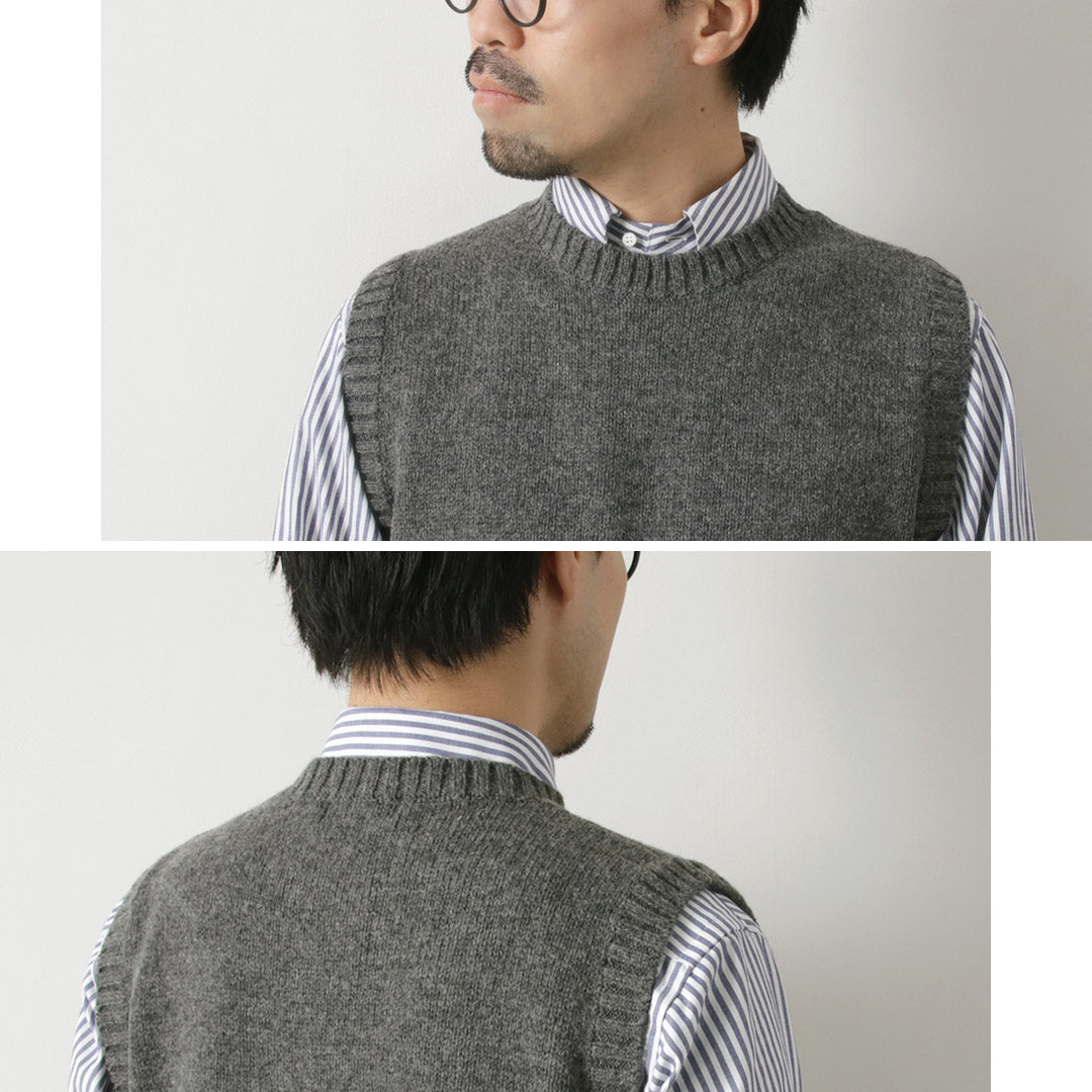 SOGLIA / Landnoah British Wool Crew Neck Knit Vest