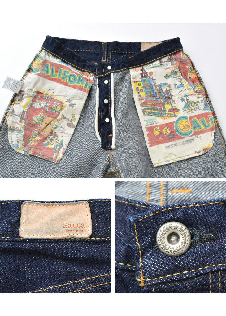 Sanca / 15,5 oz. pantalon 5p conique en denim