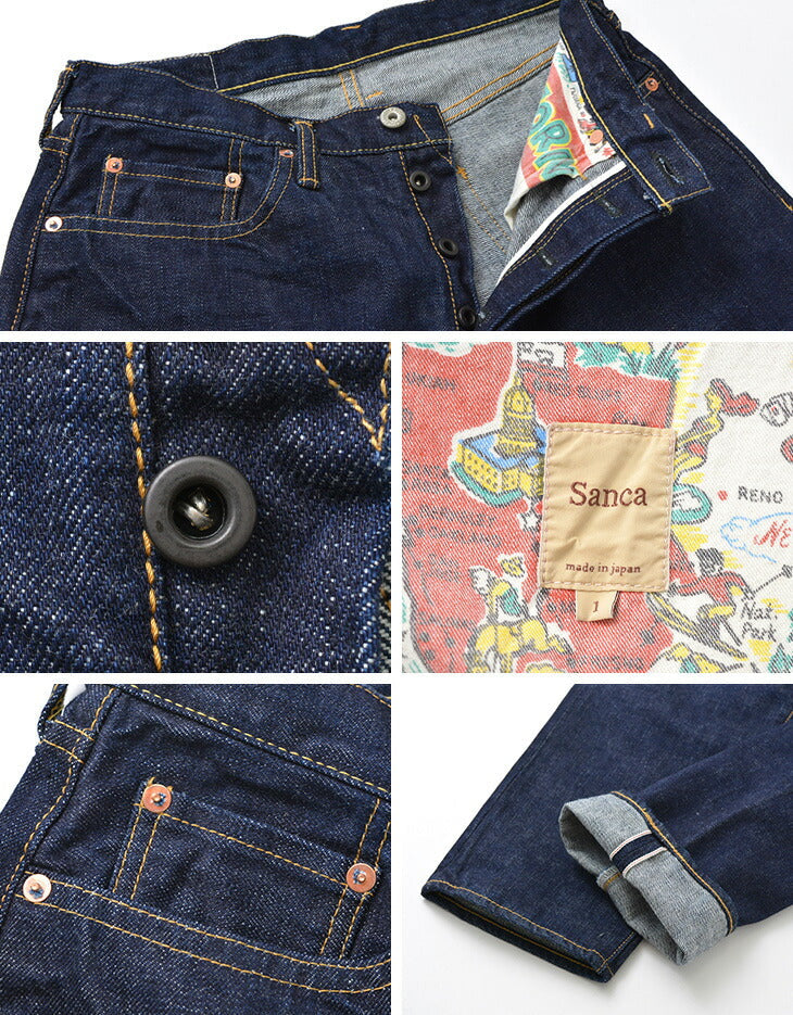 Sanca / 15,5 oz. pantalon 5p conique en denim