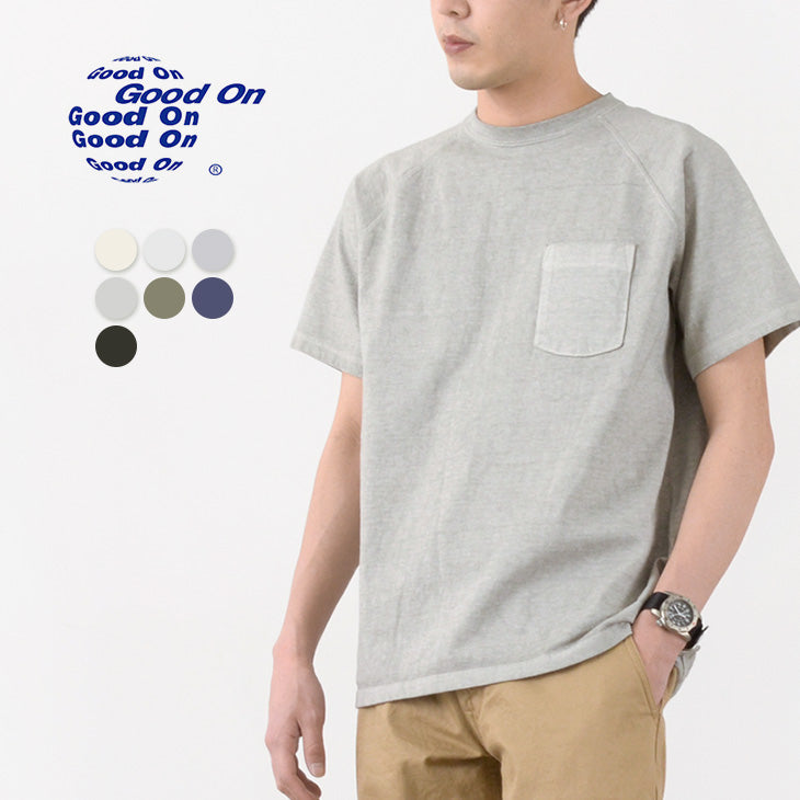 GOOD ON / GOST1101 Raglan heavy pocket T-shirt short sleeve