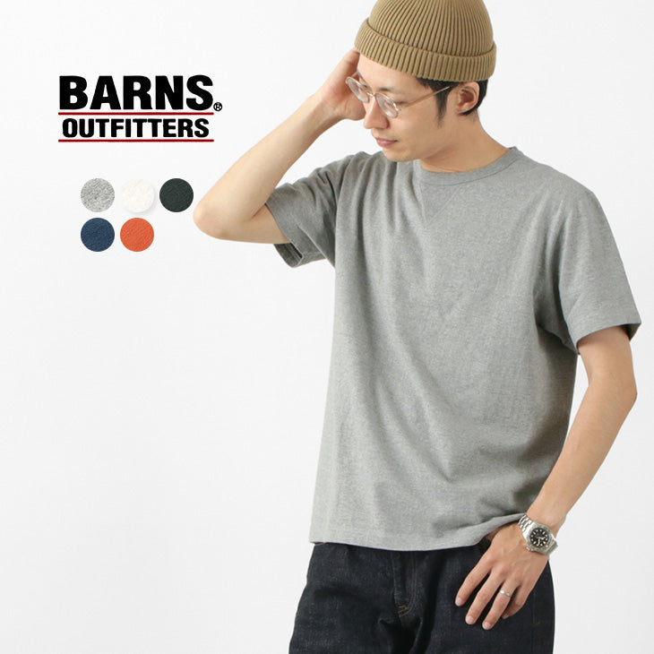 BARNS / Cozun knitted vintage gusset short sleeve crew neck T-shirt