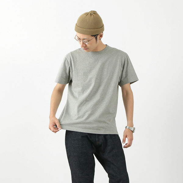 BARNS / Cozun knitted vintage gusset short sleeve crew neck T-shirt