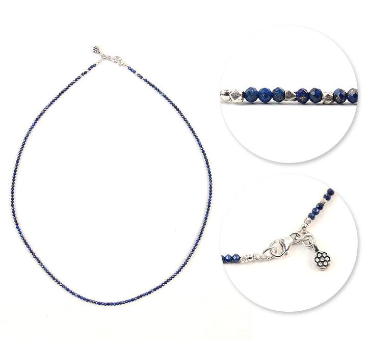 Phadua / Lapis Lazuli (2 mm) Collier / cheville coupé