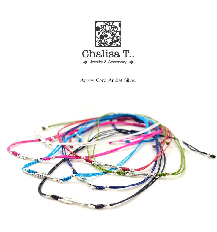 CHALISA T.. / Arrow Silver Notched Cord Anklet