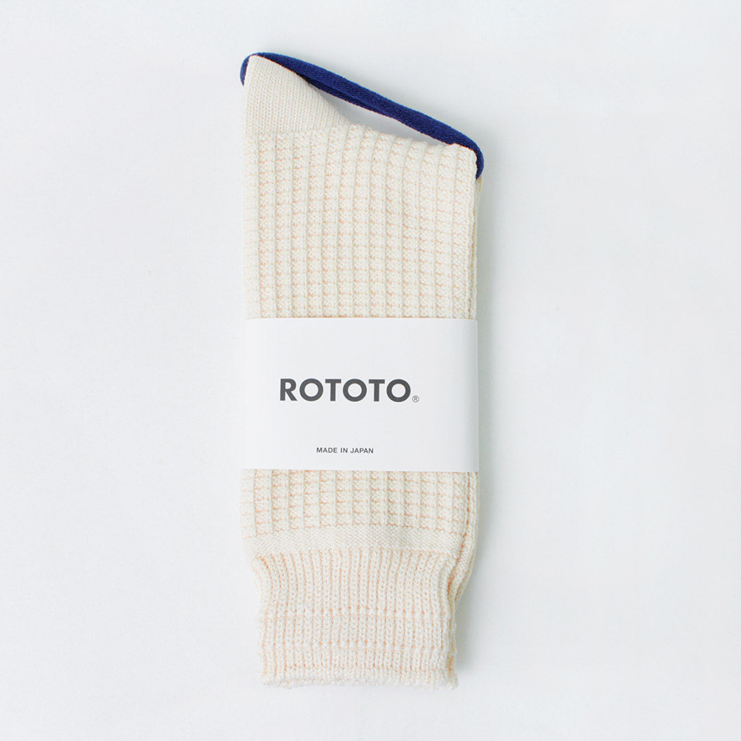 ROTOTO / Cotton Waffle Crew Socks