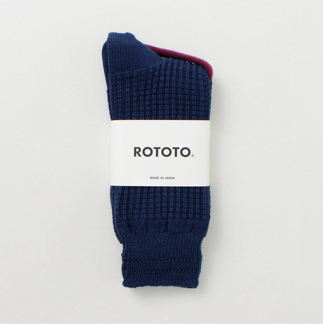 ROTOTO / Cotton Waffle Crew Socks