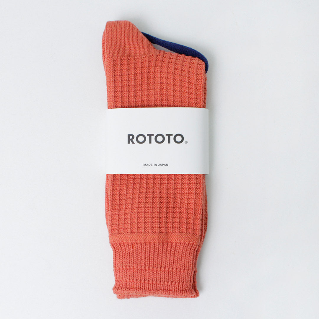 ROTOTO / Cotton Waffle Crew Socks