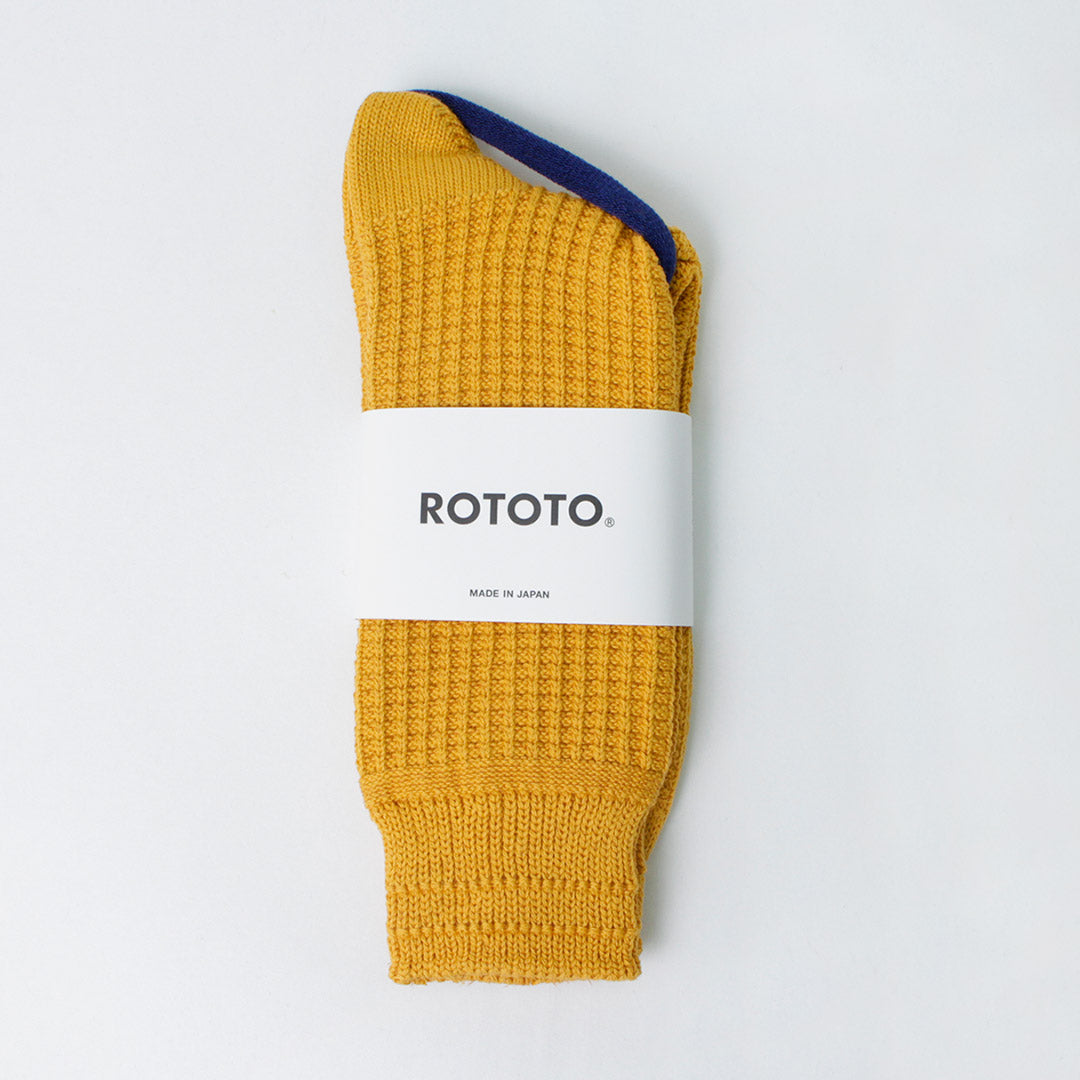 ROTOTO / Cotton Waffle Crew Socks