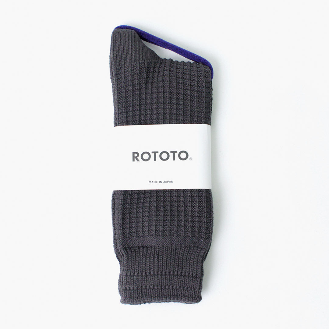 ROTOTO / Cotton Waffle Crew Socks