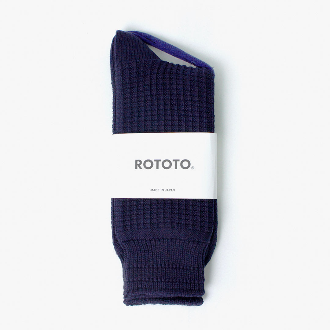 ROTOTO / Cotton Waffle Crew Socks