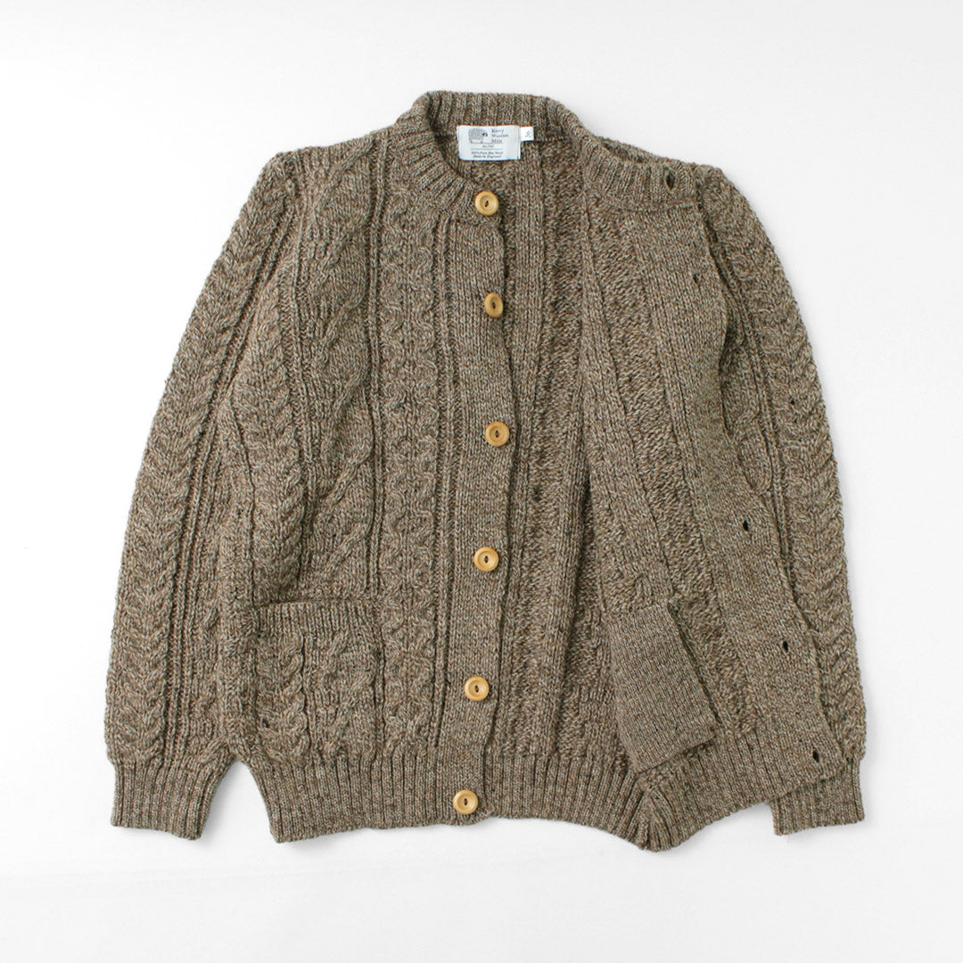 Kerry Woolen Mills / 5 calibre 5 Cardigan de collar Cable Aran