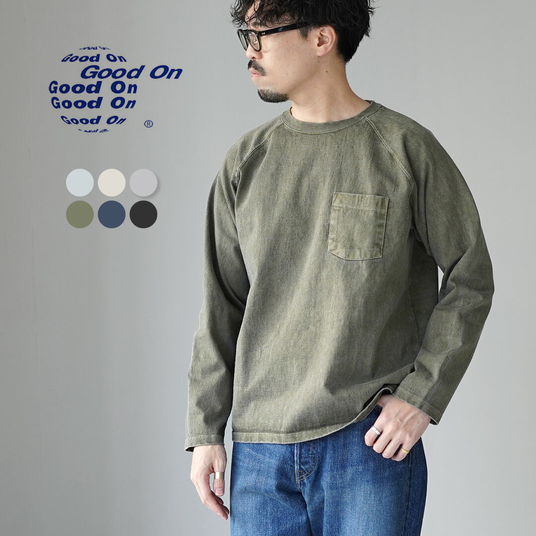 GOOD ON / Camiseta de manga larga con bolsillo raglán pesado y color exclusivo