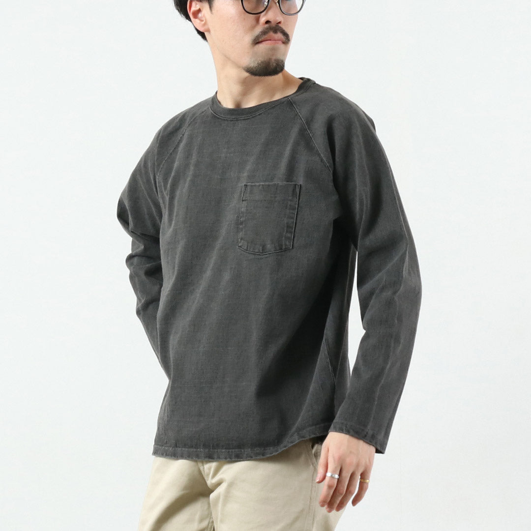 GOOD ON / T-shirt à manches longues avec poche raglan épaisse, couleur exclusive