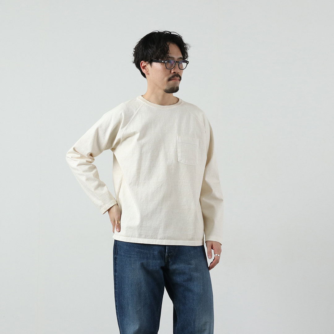 GOOD ON / Camiseta de manga larga con bolsillo raglán pesado y color exclusivo