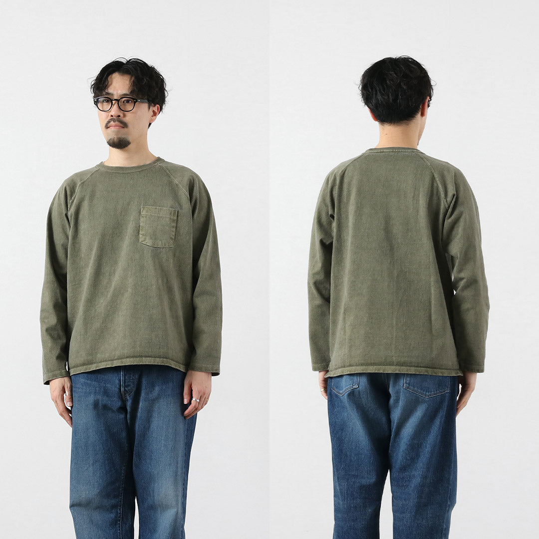 GOOD ON / Camiseta de manga larga con bolsillo raglán pesado y color exclusivo