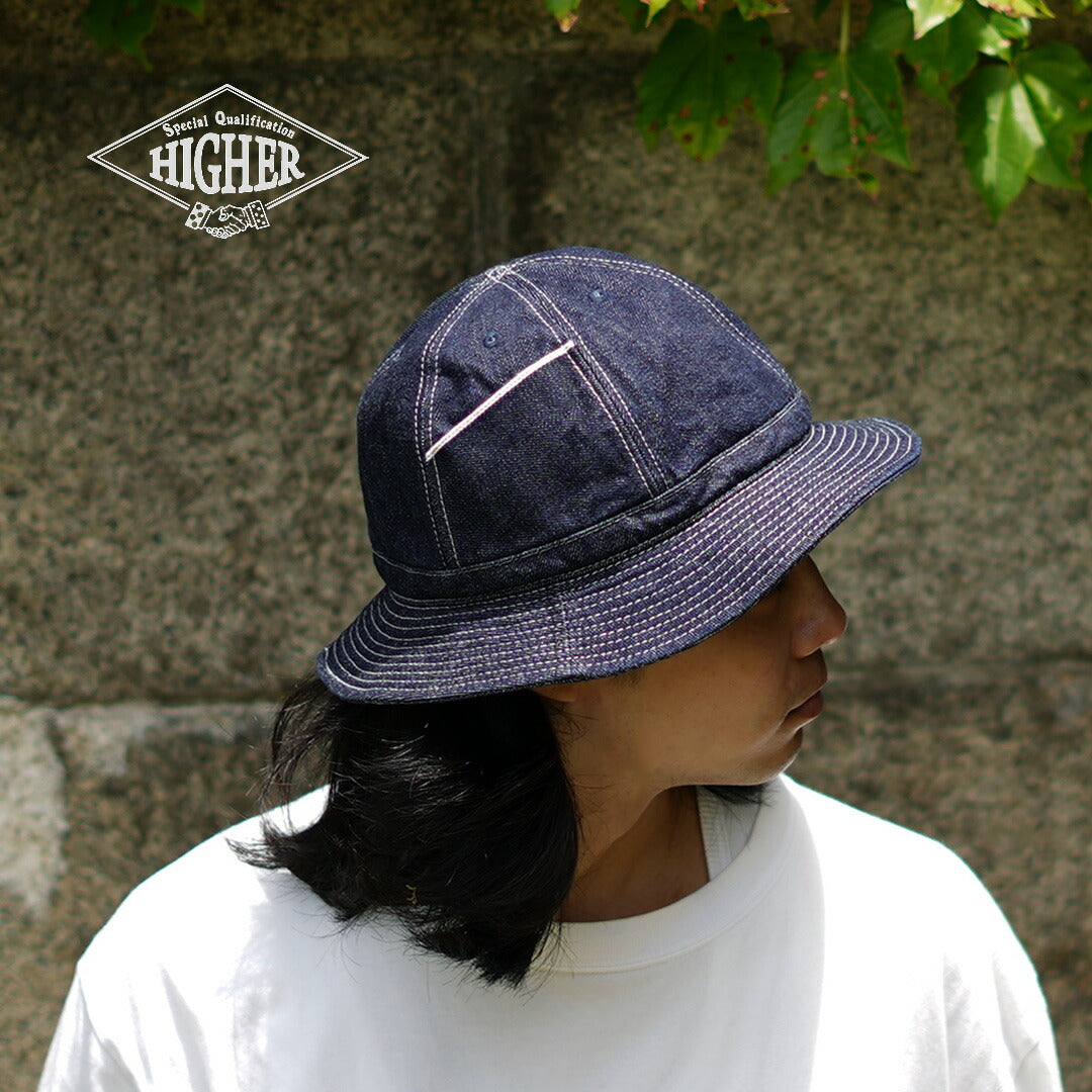 HIGHER / Selvage Denim Panel 6 Hat - Onewashed