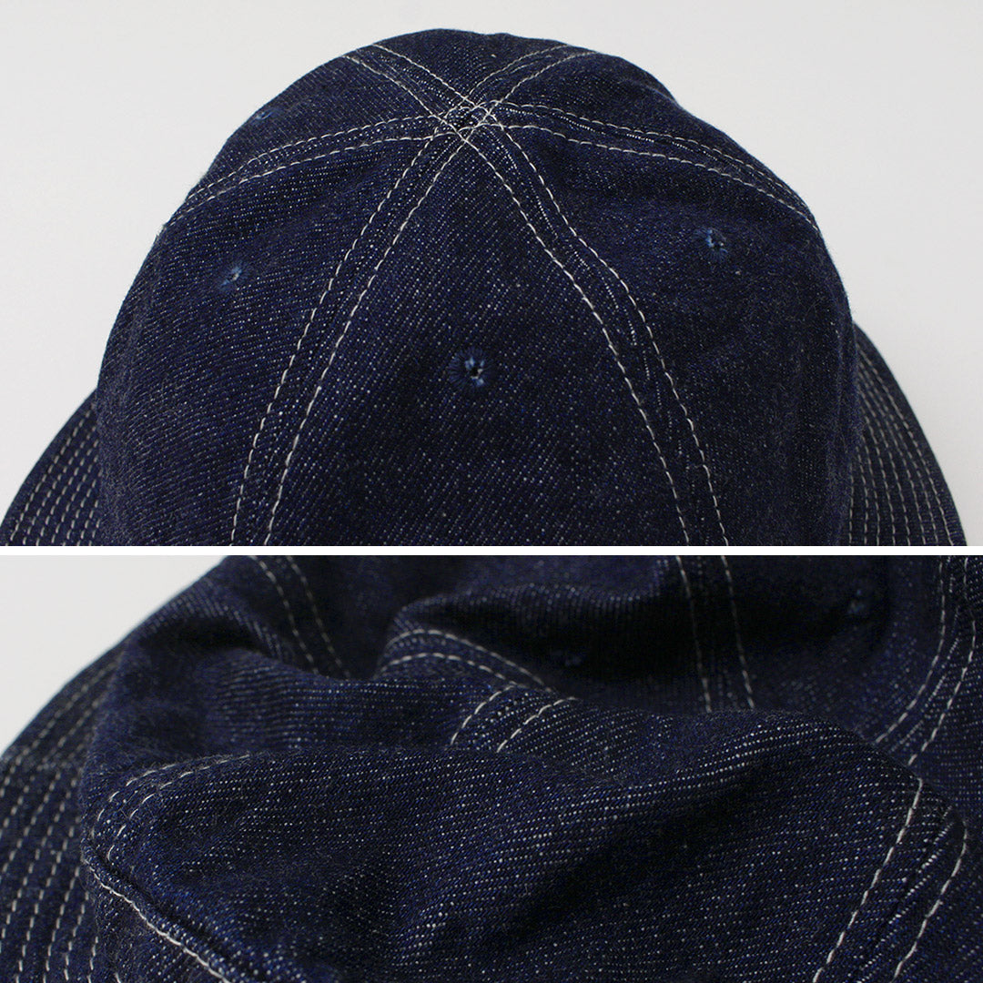 HIGHER / Selvage Denim Panel 6 Hat - Onewashed