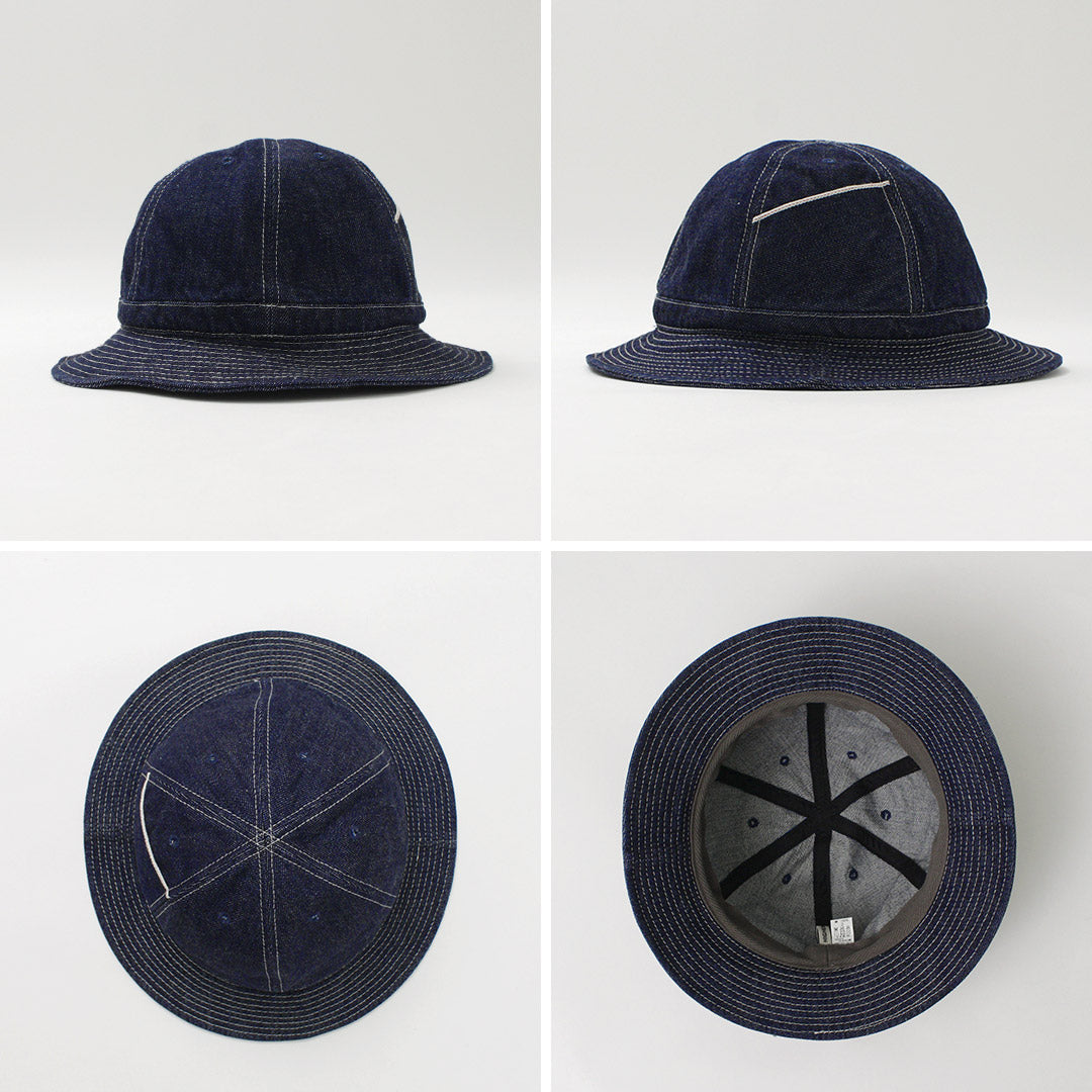 HIGHER / Selvage Denim Panel 6 Hat - Onewashed