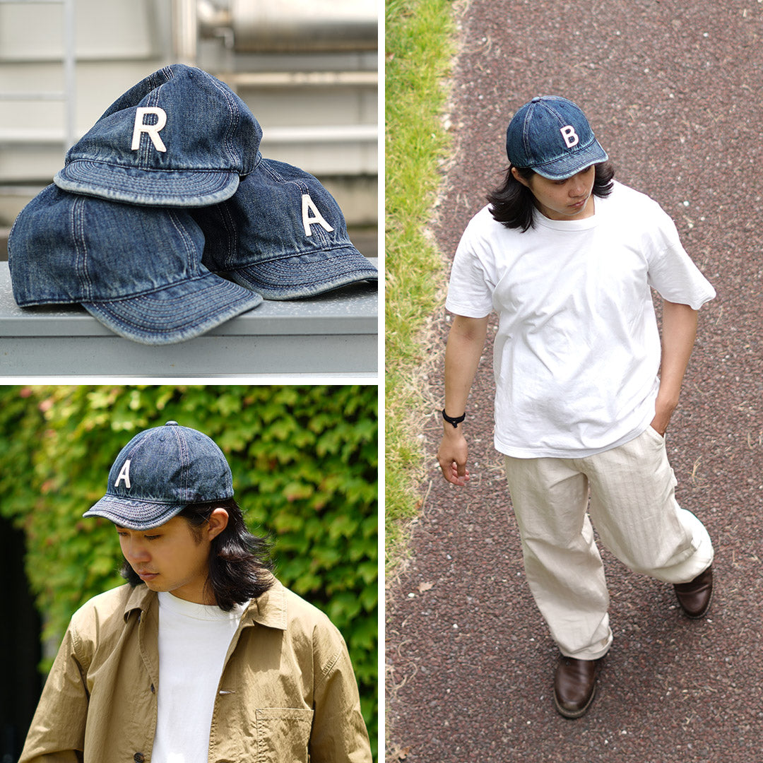 HIGHER / Selvage denim cap with initials badge