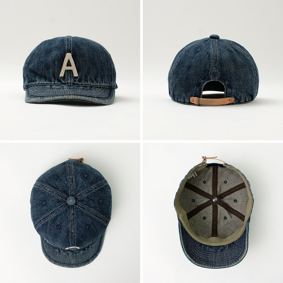 HIGHER / Selvage denim cap with initials badge