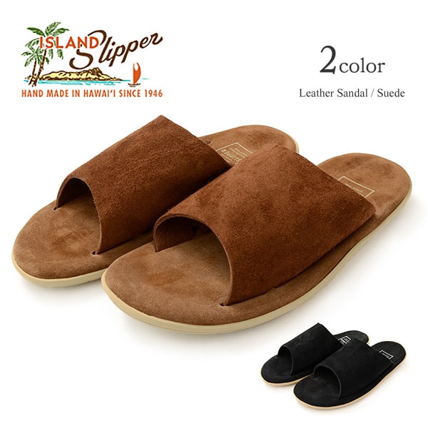 Sandalias de zapatilla de isla / cuero