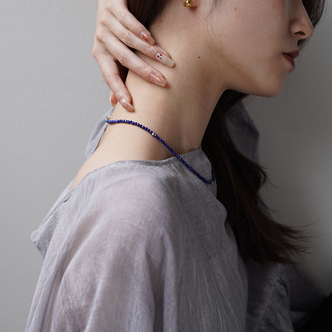 Phadua / Lapis Lazuli 3mm 컷 비드 목걸이 / Anklet