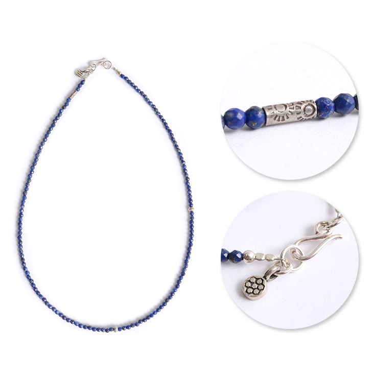 PHADUA / Lapis lazuli 3mm cut bead necklace / anklet