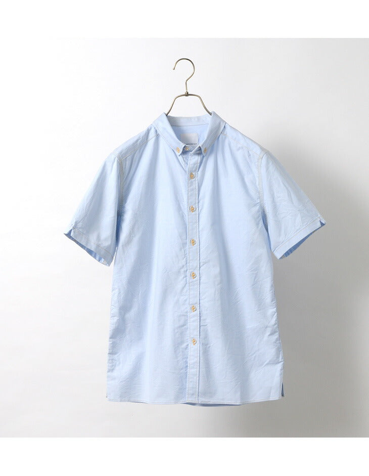 RE MADE IN TOKYO JAPAN / Yellow Stitched Short Sleeve Button Down Shirt