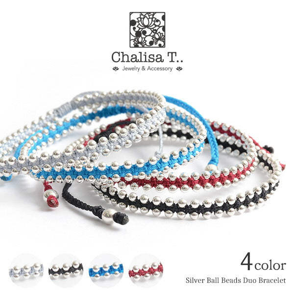 Chalisa T .. / Silver Ball Beads Duo Bracelet