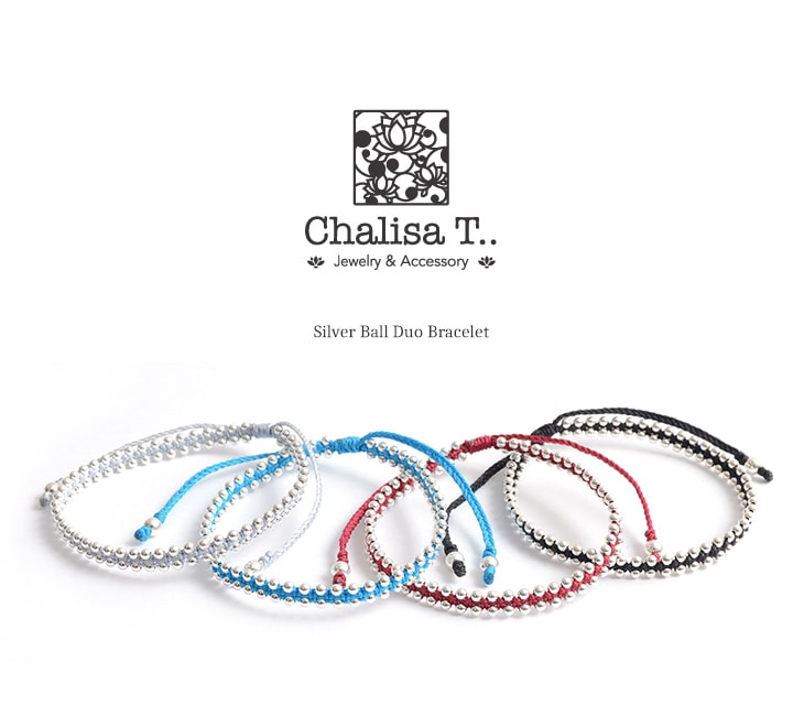 CHALISA T.. / Silver Ball Beads Duo Bracelet