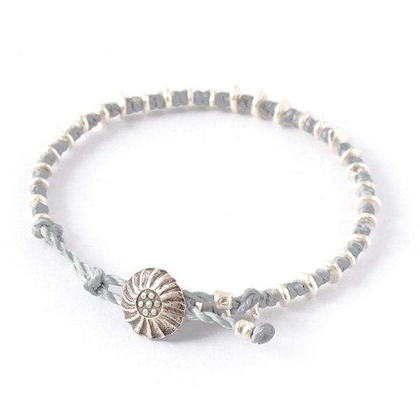 PHADUA / Pure drop silver waxed cord bracelet