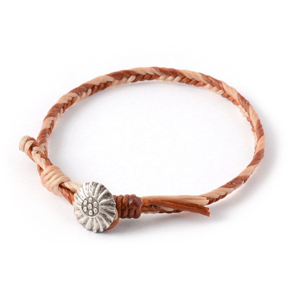 PHADUA / 2-Tone Wax Cord Concho Bracelet