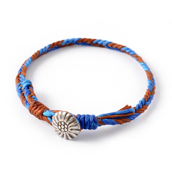 PHADUA / 2-Tone Wax Cord Concho Bracelet