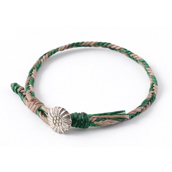 PHADUA / 2-Tone Wax Cord Concho Bracelet